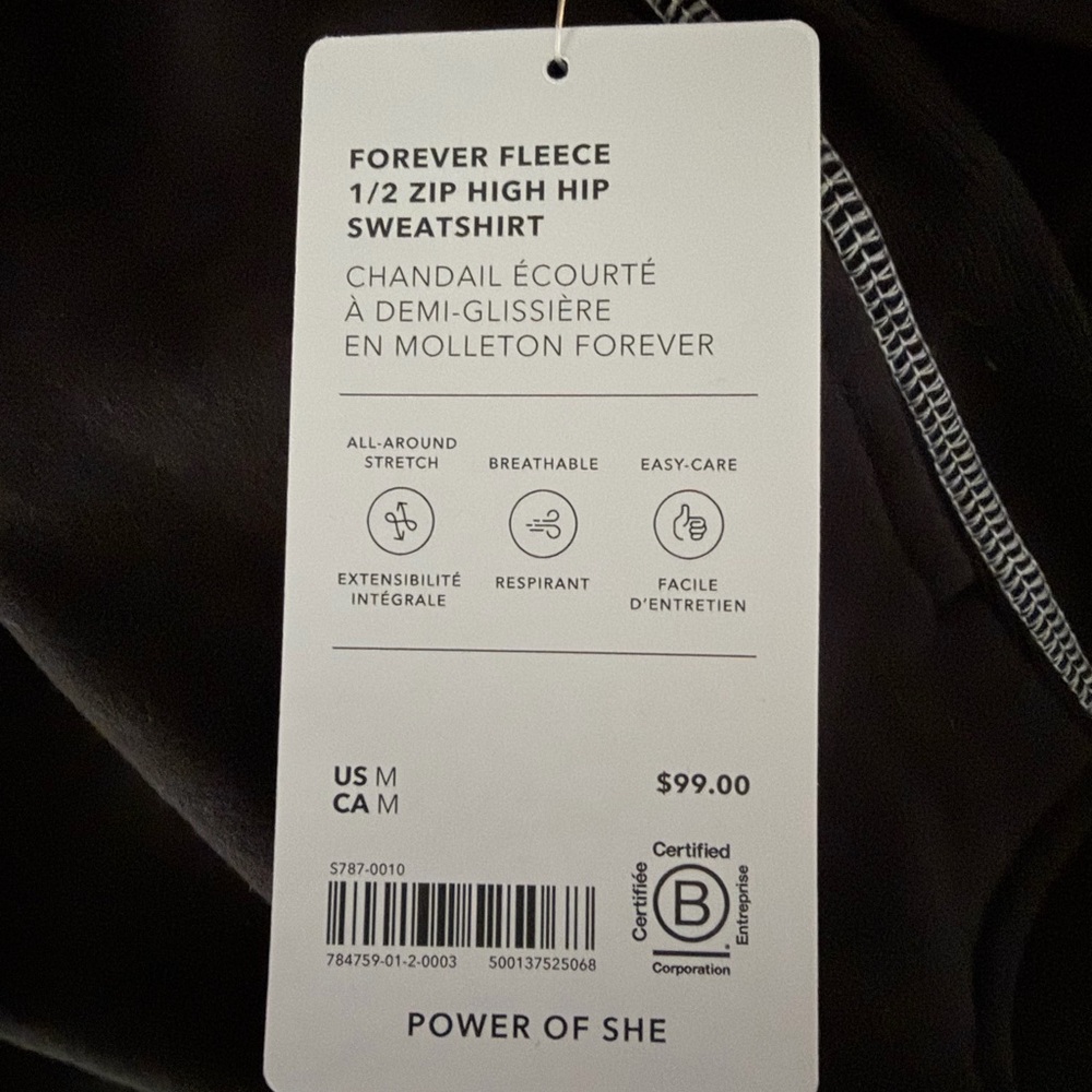 Athleta Forever Fleece 1/2 Zip High Hip Sweatshirt - Picture 6 of 8